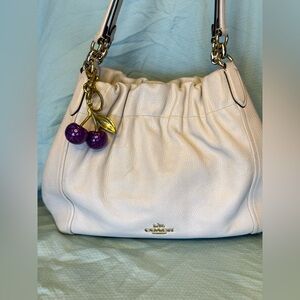 SOLD Coach Cream Leather Shoulder Bag